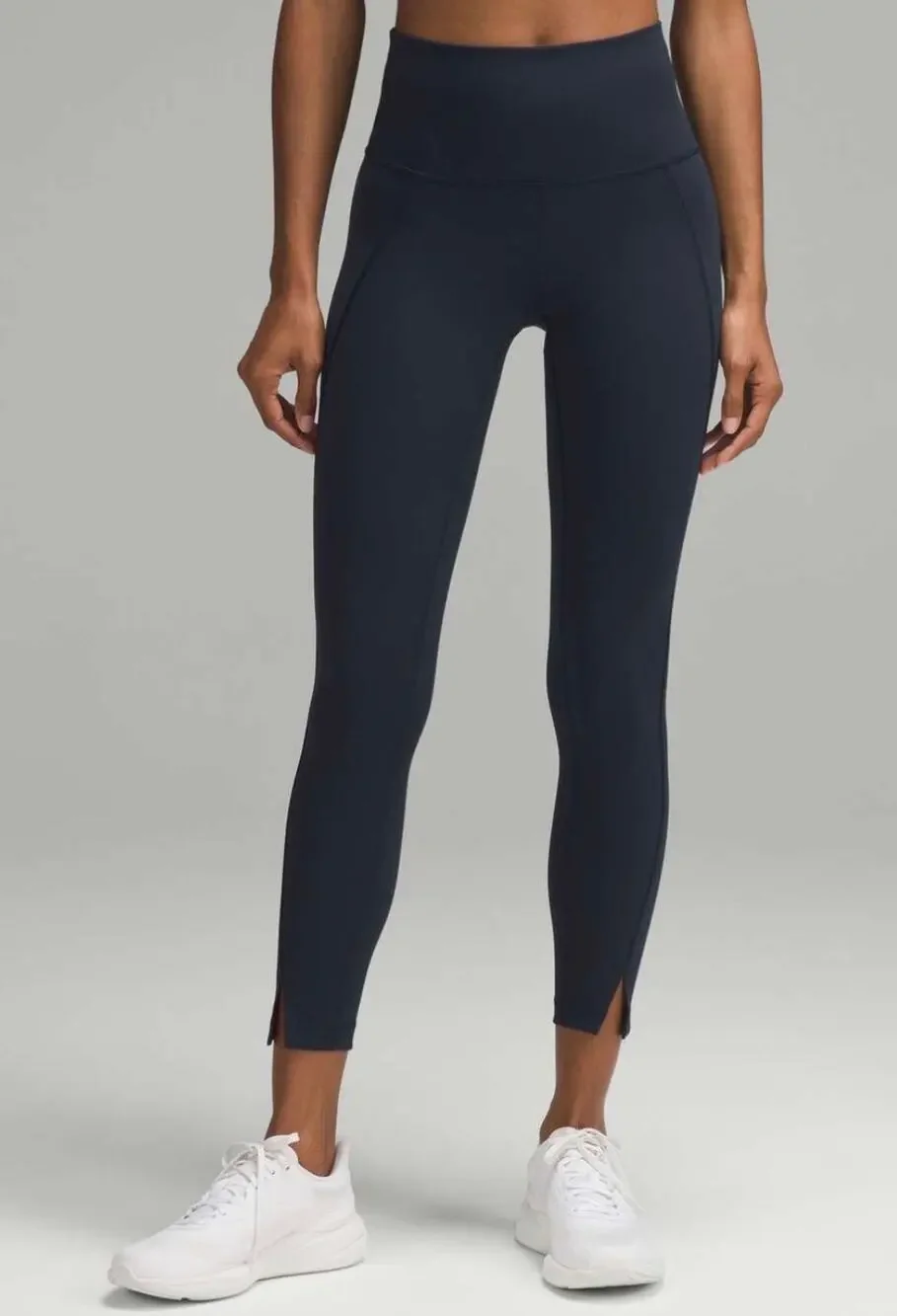 Lululemon Wunder Train High-Rise Tight 25” Hem Slit True Navy Leggings Size 10